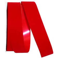 1.375 Inch Outdoor Medium Red Velvet Ribbon, 25 Yards (1 Spool) MADE IN USA - SALE ITEM